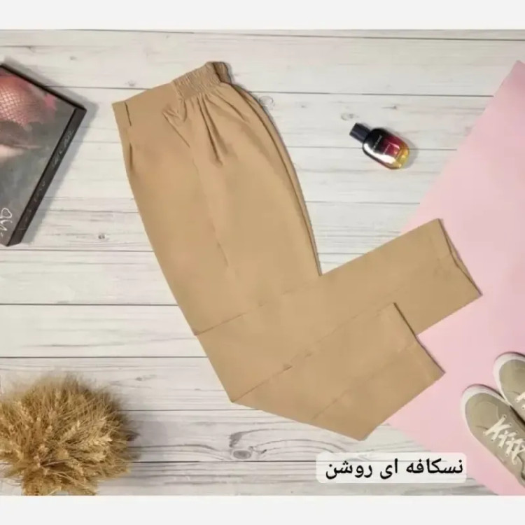 شلوار کرپ مام استایل پاکتی دابل گرم بالا سایز 42 تا 50