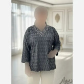 شومیز نگین دار کیمانو مدل یاس جنس ژاکارد ویسکوز فری سایز