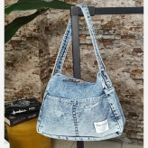 کیف جین زنانه لی خارجی و یراق درجه یک ابعاد 30 در 22 در 12 سانت رنگ ثابت