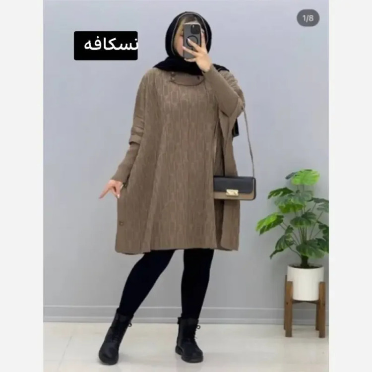مانتو پانچ بافت تراکم بالا فری سایز مناسب سایز 40 تا 54