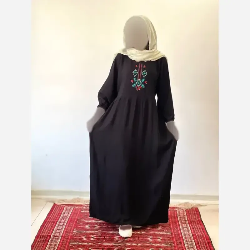 پیراهن ساحلی گلدوزی مایا جنس نخ ململ فری سایز