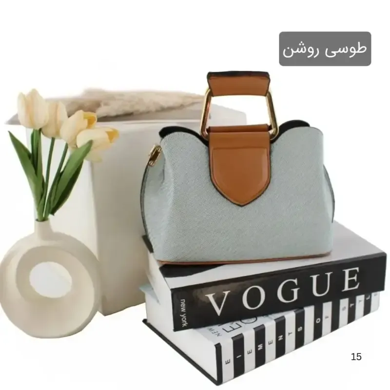کیف پاسپورتی پارچه ای زیپ مگنت بند بلند 3 جیب داخلی روزمره مجلسی