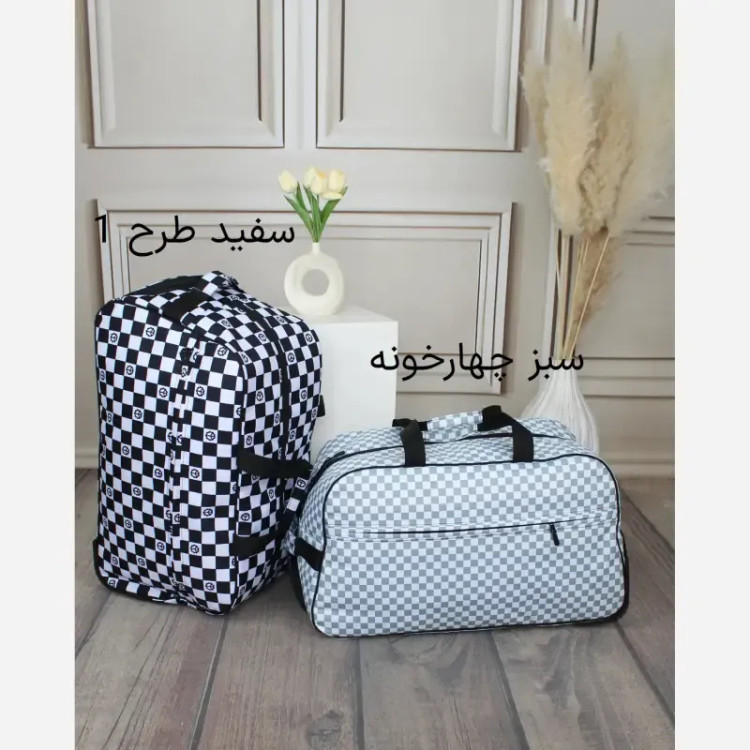ساک مسافرتی چرم مصنوعی زنانه مدل زیپی ابعاد 56 در 33 سانتیمتر