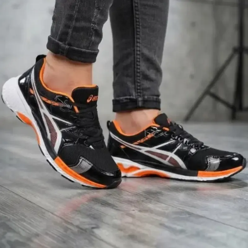 کفش کتانی اسپرت مدل اسیکس مشکی پیاده روی سبک سایز 41 تا 44