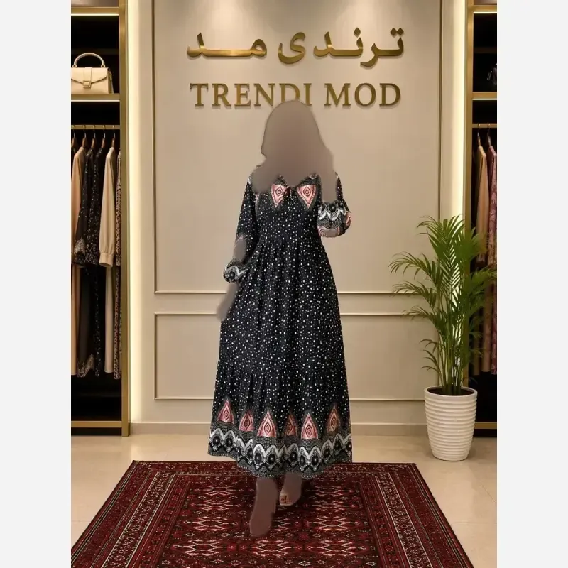 ساحلی نخی طرح دار توپ توپی فری سایز